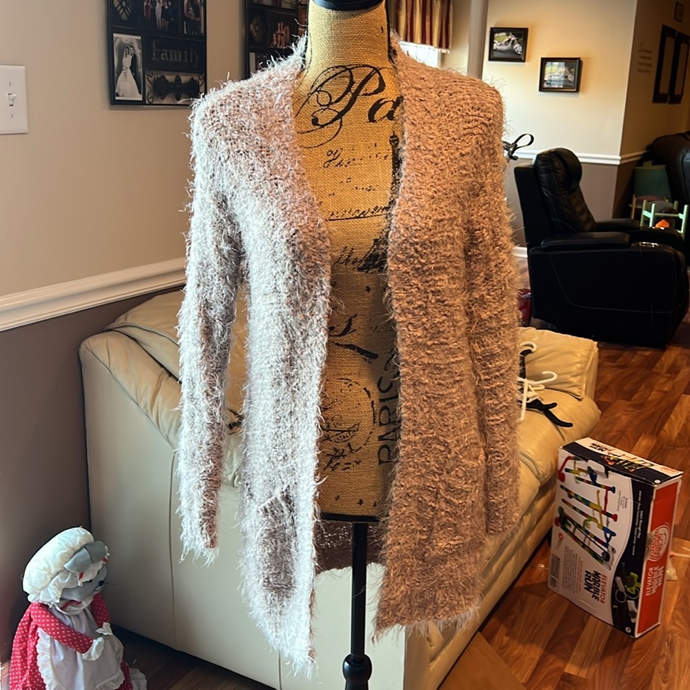 Size medium fuzzy cardigan with pockets